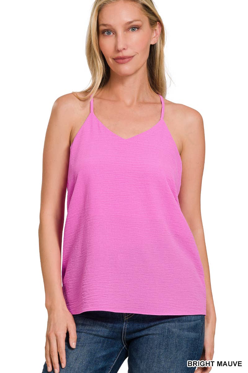ADJUSTABLE STRAP V-NECK CAMI TOP