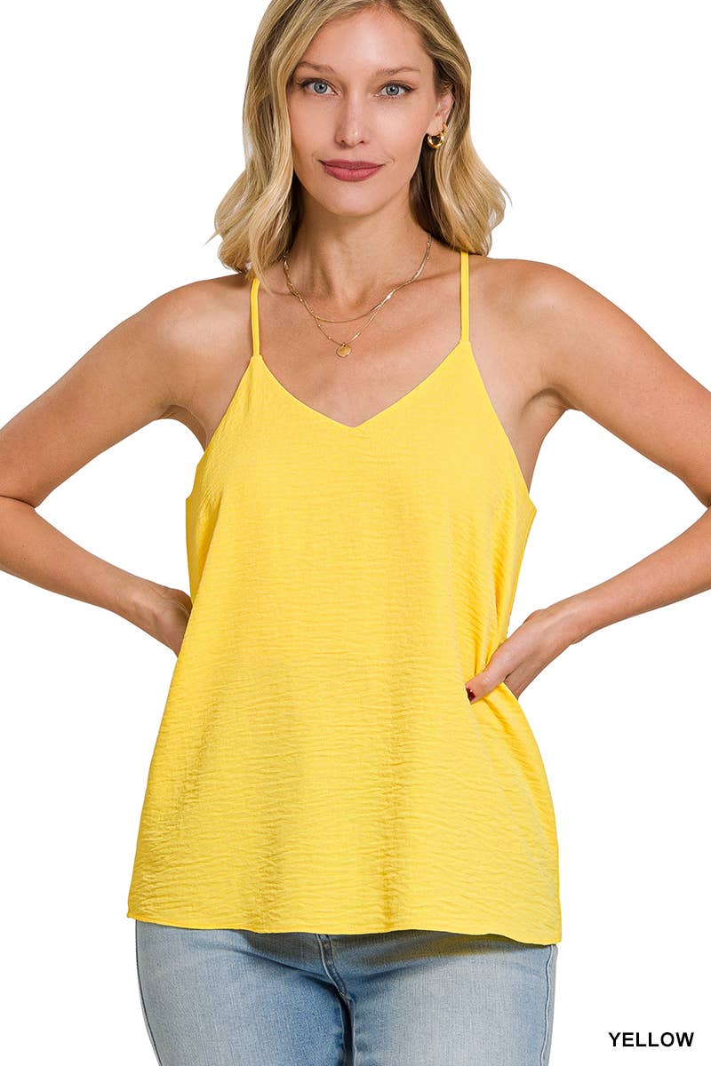 ADJUSTABLE STRAP V-NECK CAMI TOP