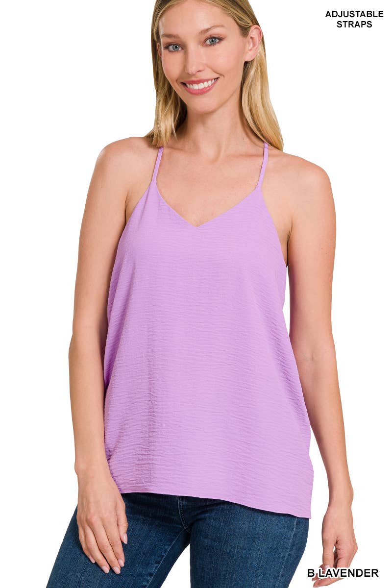 ADJUSTABLE STRAP V-NECK CAMI TOP