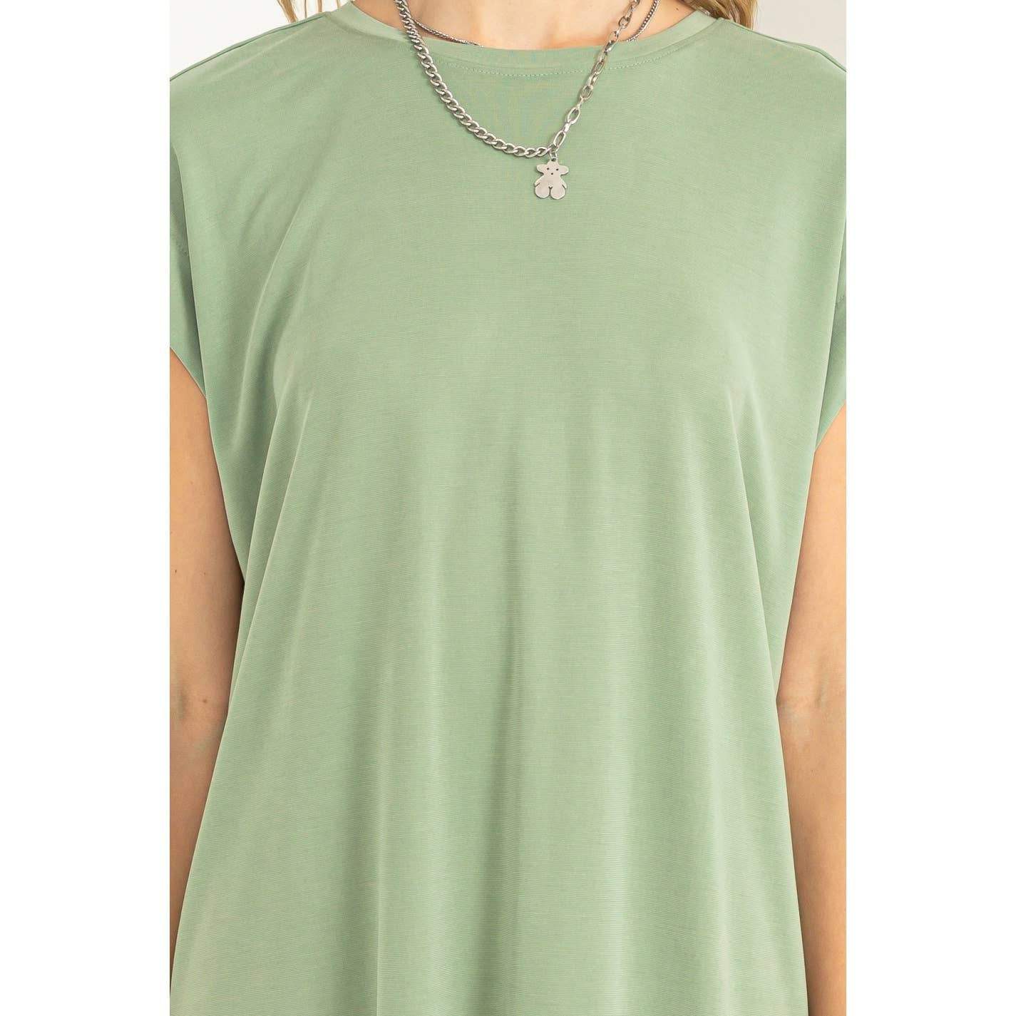 Lazy Day Dolman Short Sleeves Midi Dress