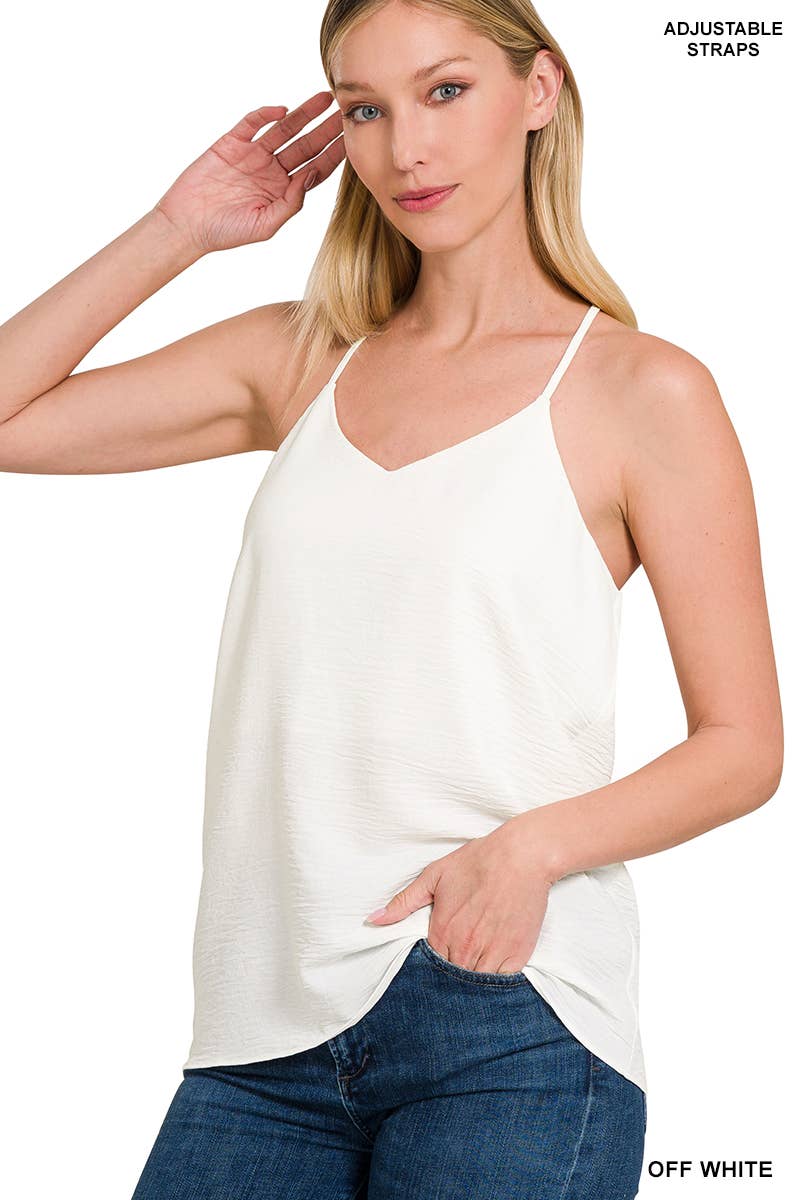 ADJUSTABLE STRAP V-NECK CAMI TOP