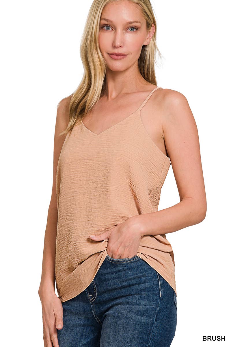 ADJUSTABLE STRAP V-NECK CAMI TOP